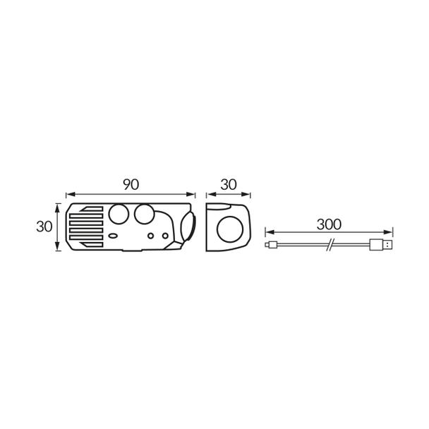 Latarka czołowa czołówka LUME LED 1W+3W 80+240 lm 6500K b. zimna USB-C 800 mAh 100%->50% IDEUS