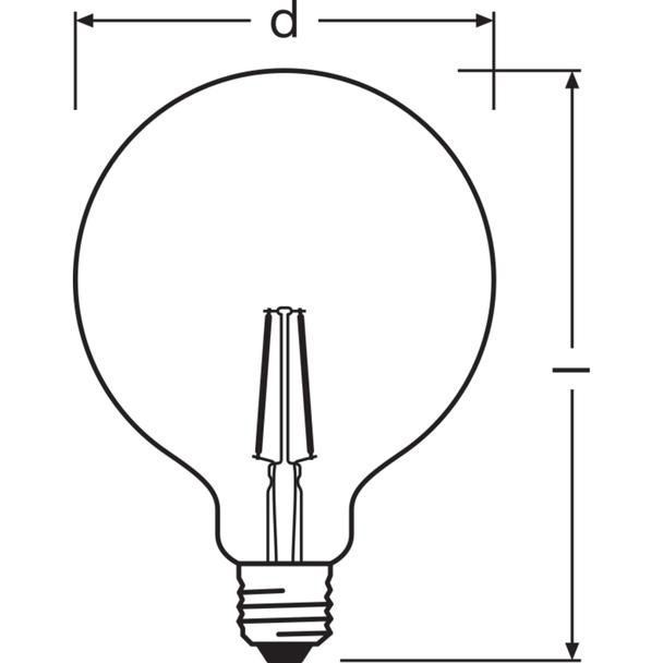Żarówka LED Vintage 1906 LED CL GLOBE125 FIL GOLD 22 non-dim 2,5W/825 E27 4058075808980 LEDVANCE