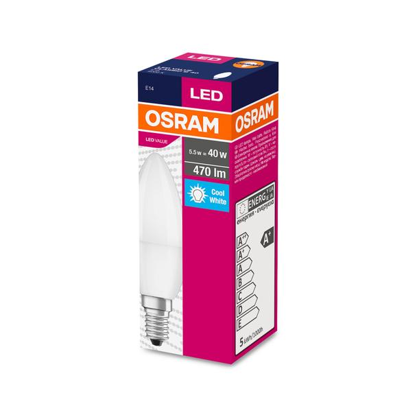 Żarówka LED E14 4,9/40W 470lm 200° 4000K neutralna biel VALUE OSRAM