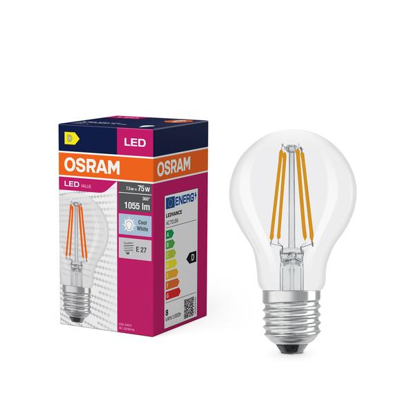 Lampa LED VALUE Classic A75 non-dim Filament 8W 840 E27