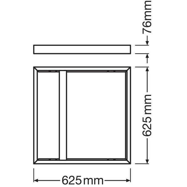 Ramka o wysokości 75mm do montażu powierzchniowego PANEL 625 SURFACE MOUNT KIT H75