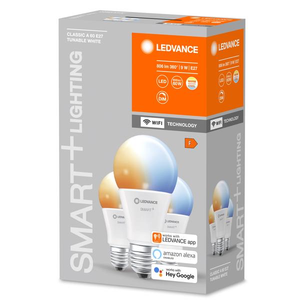 3PAK Żarówka LED E27 A60 9W 806lm CCT SMART+ WiFi ściemnialna 4058075485730 LEDVANCE