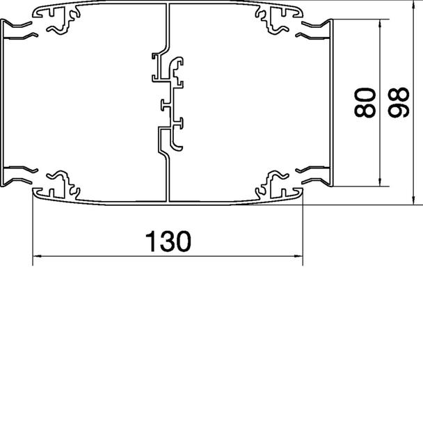 tehalit.DA200 Minikolumna dwustronna DA200-80 H=650mm biały DAP2806509016 HAGER