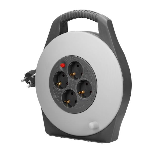 Przedłużacz bębnowy, 4 gniazda 2P+Z (Schuko), kabel PVC H05VV-F 3x1mm2 , długość 10m CR-2(GS)/G ORNO