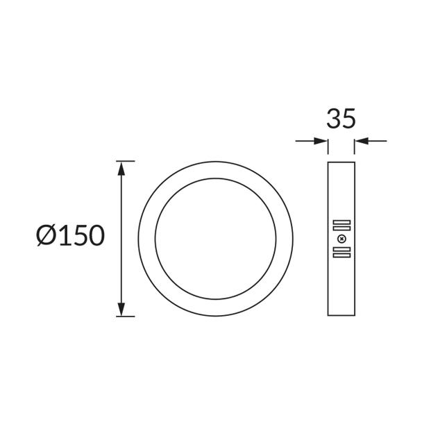 Oprawa sufitowa LED EDOR LED C 9W BLACK CCT