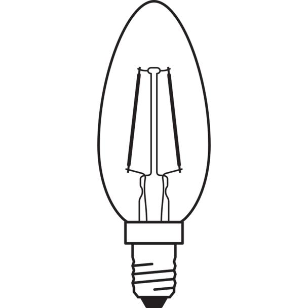 Lampa LED Vintage 1906 CL BW Filament szkło przezroczyste GOLD 12 non-dim 1,5W 824 E14