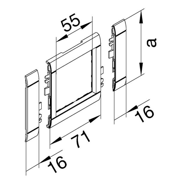 tehalit.WA Maskownica 120mm 1-krotna 55x55mm PC-ABS bezhalogenowy biały