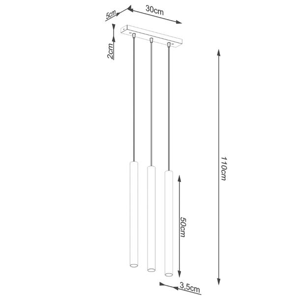 Sollux Lampa wisząca PASTELO 3L beton SL.1272