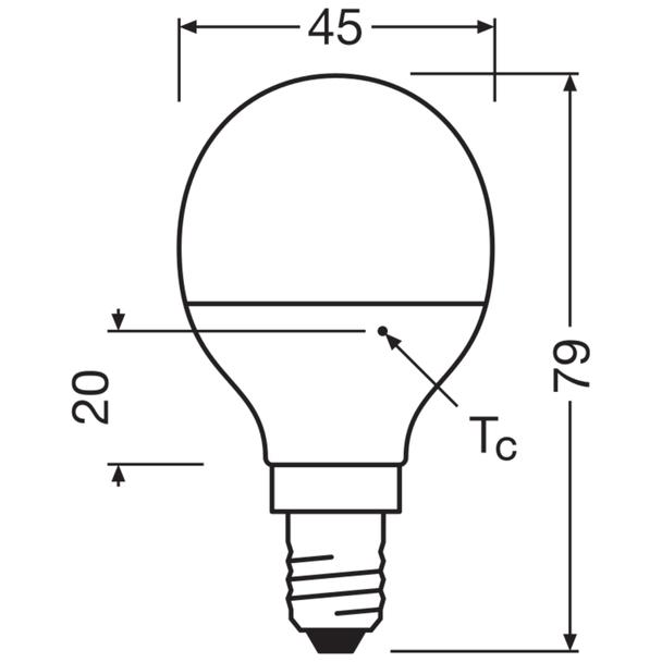 Lampa LED VALUE Classic P40 non-dim plastik 4,9W 865 E14