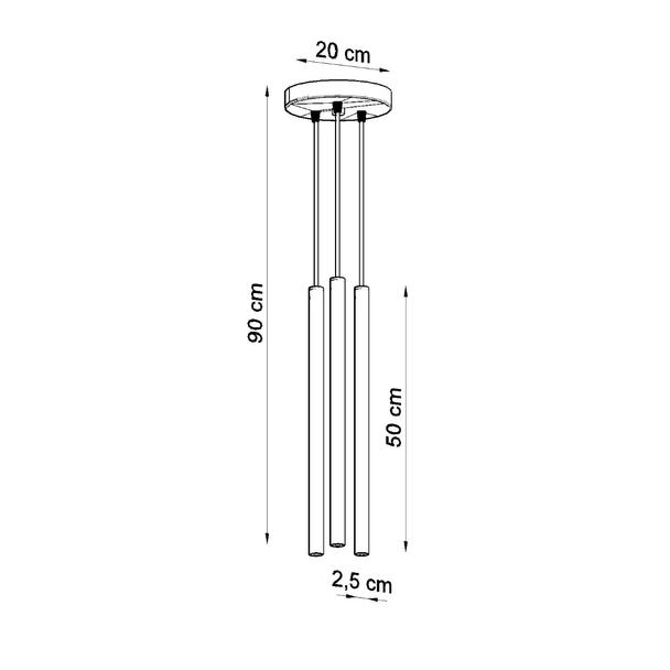 Sollux Lampa wisząca PASTELO 3P czarna SL.0471