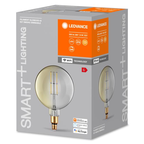 Żarówka LED E27 G200 6W = 42W 2500K Ciepła 500lm 320° Filament SMART+ WIFI Ściemnialna 4058075609877 LEDVANCE