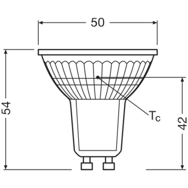 BASE PAR16 50 36 4,3W 827 230V GU10 FS5 LEDVANCE