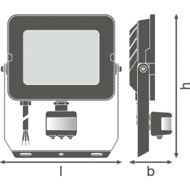 Naświetlacz LED FLOOD COMPACT SENSOR V 50W 840 SYM 100 BK 4058075575325 LEDVANCE