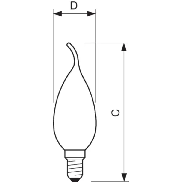 Żarówka LED świeczka 2W=25W 250lm 2700K barwa ciepła LEDCandle 2-25W E14 B35 827 PHILIPS