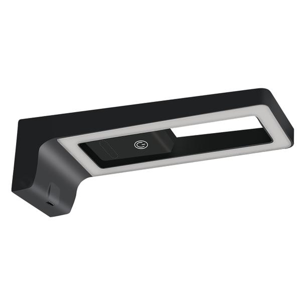 ARTUS lampka podszafkowa LED 3W, 225lm, 4000K, z włącznikiem dotykowym i USB, czarna