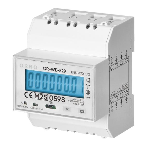 3-fazowy licznik energii elektrycznej, 100A, port RS-485, MID, 4 moduły, DIN TH-35mm, PV-Ready