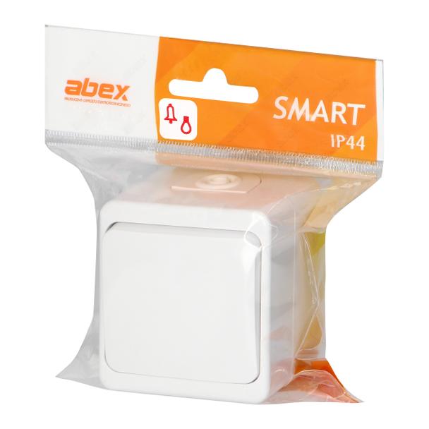 Łącznik zwierny natynkowy 10A, 250V, światło/dzwonek IP44, SMART, biały