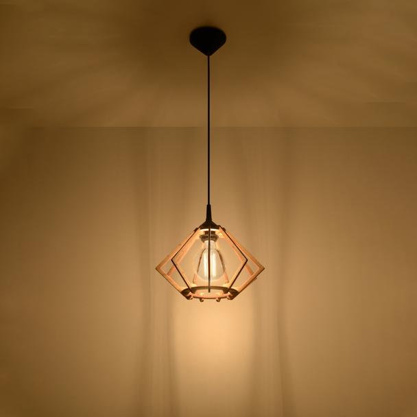 Sollux Lampa wisząca POMPELMO naturalne drewno SL.0393