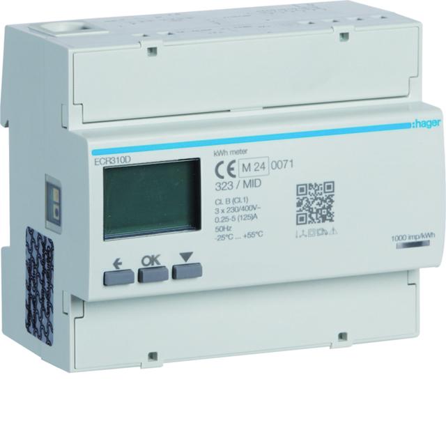 agardio.measure Licznik energii elektrycznej 3-fazowy, 125A 6M, Modbus, MID ECR310D HAGER