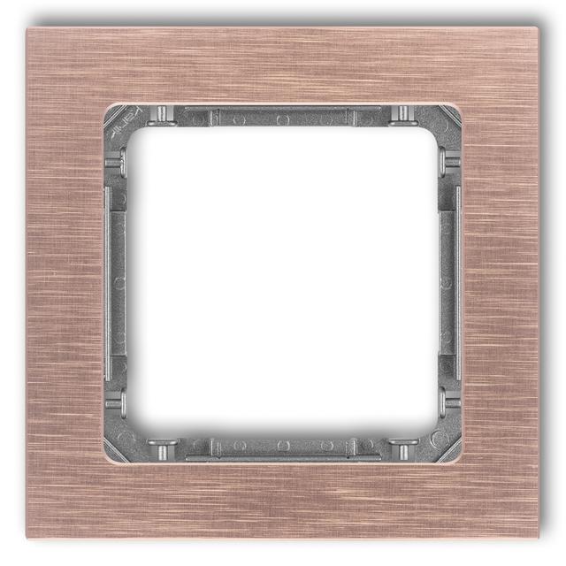 DECO Ramka uniwersalna pojedyncza - aluminium szczotkowane (ramka: kolor miedziany; spód: grafitowy)