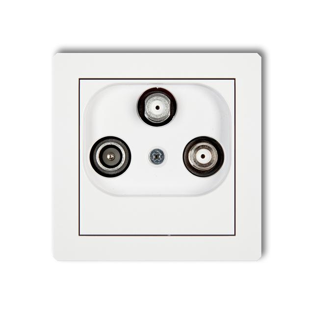 DECO Mechanizm gniazda abonenckiego 2 wyjścia SAT + TV biały mat