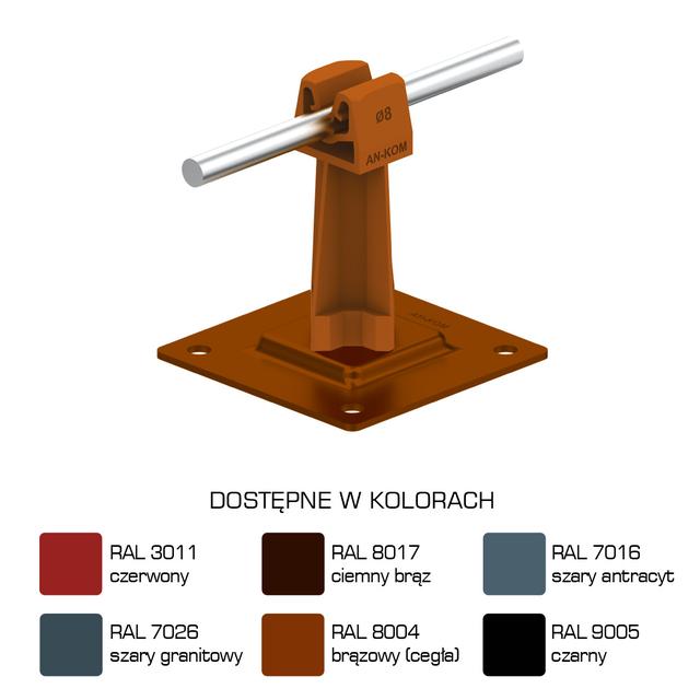 AN-11P/LA/-N Uchwyt na płytce stal.H=7cm Z-zatrz. /LA/ brązowy