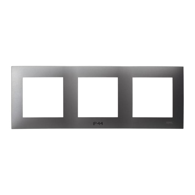 SZAFIR Ramka potrójna do łączników IP-44 - kolor szary mat