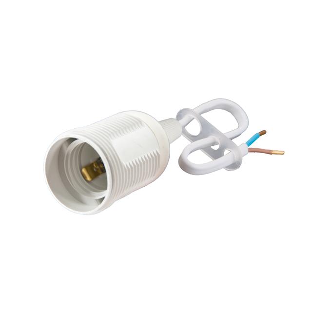 Oprawka termoplastyczna montażowa E27-1 ,z przewodem 190mm, biała