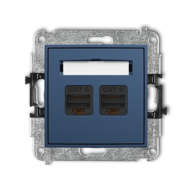 MINI Gniazdo podwójne komputerowe 2xRJ45, kat. 6, 8-stykowy navy blue 64MGK-4 KARLIK