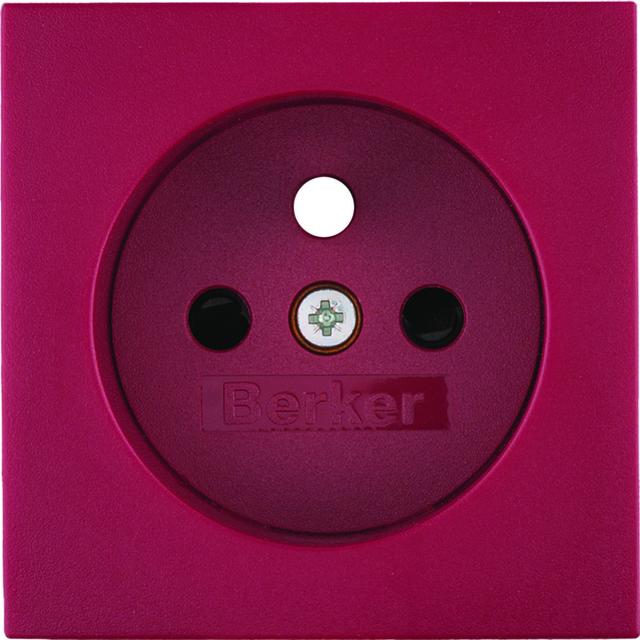 BERKER B.3/B.7 Płytka czołowa z przysłonami styków do gniazda z uziemieniem czerwony 3965760062 HAGER
