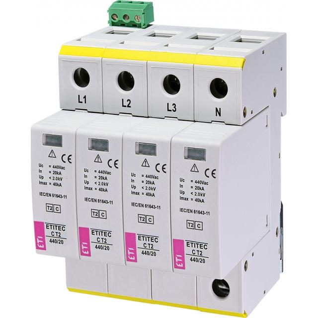 Ogranicznik przepięć T2 (C) TEC C T2 440/20 4+0 RC 002440408 ETI