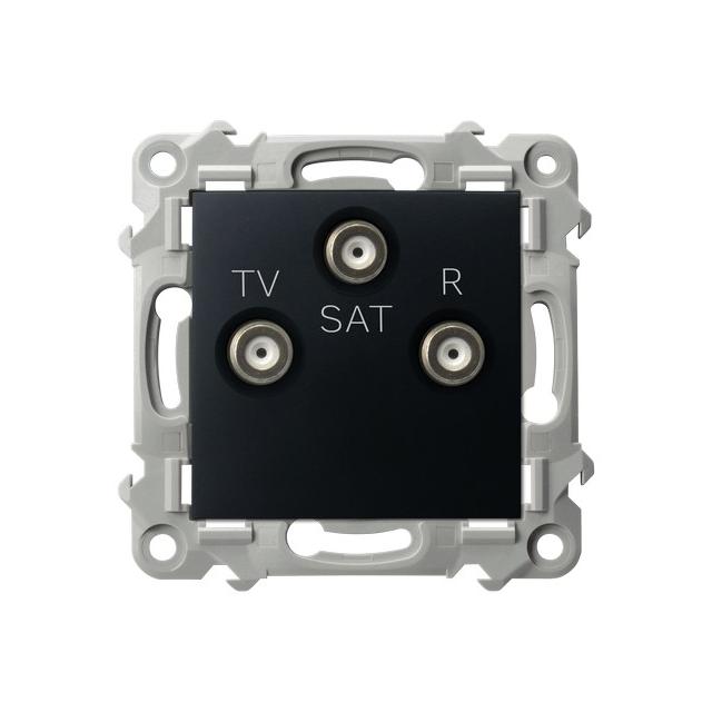 SZAFIR Gniazdo RTV-SAT końcowe - kolor czarny metalik