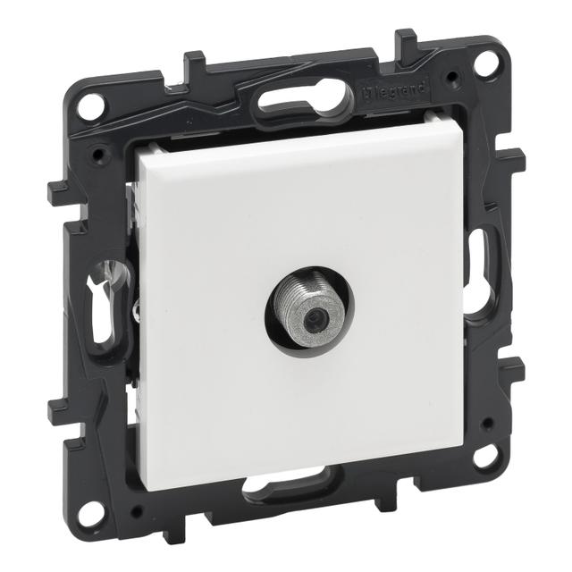 Niloe Step - gniazdo TV typu  F  końcowe do instalacji typu gwiazda, 1,5 dB - kolor biały, Legrand