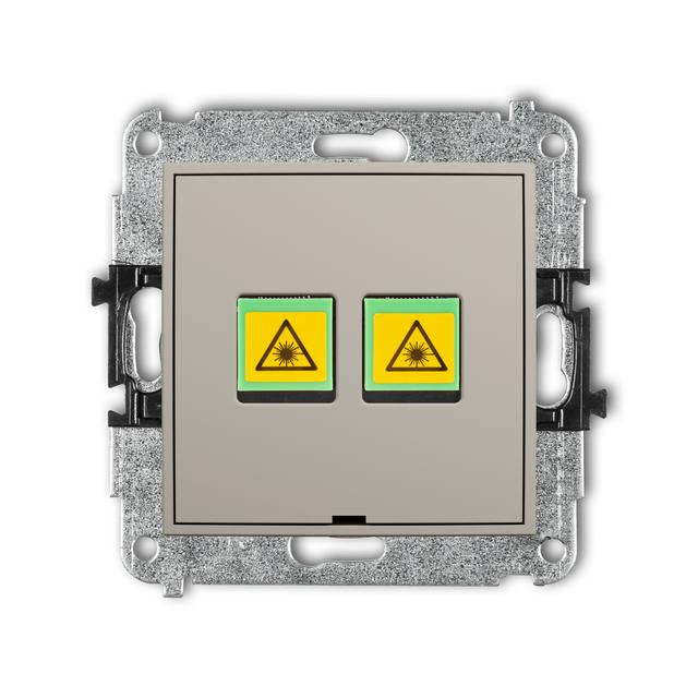ICON Mechanizm gniazda światłowodowego/optycznego podwójnego, bez pola opisowego taupe