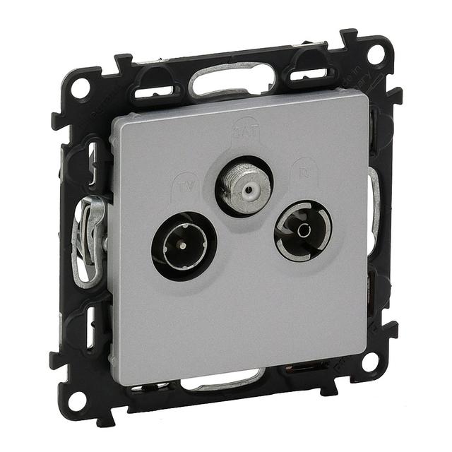 VALENA LIFE GNIAZDO PRZELOTOWE TV-RD-SAT ALUMINIUM, Legrand