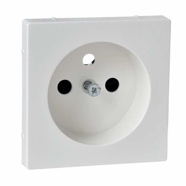 Merten, System M, płytka centralna gniazda z uziemieniem, z przesłonami, biel polarna