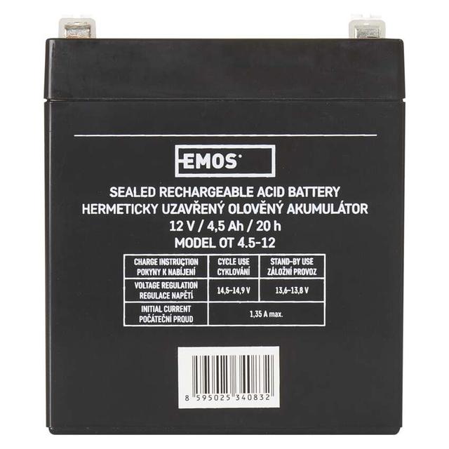 Akumulator AGM 12V 4,5Ah faston 4,7 B9653 EMOS