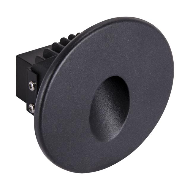 Ideus oczko ścienne schodowe LED Azyl C 1,6W 70lm 4000K czarne IP54 03906