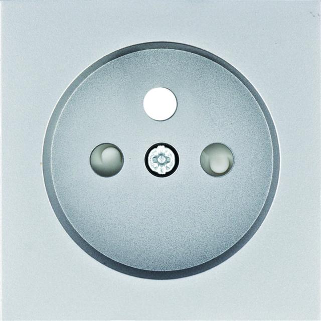 lumina Płytka czołowa do gniazda z uziemieniem z przysłonami styków , srebrny