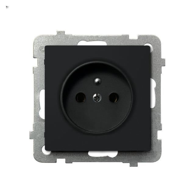 SONATA Gniazdo pojedyncze z uziemieniem - kolor czarny metalik