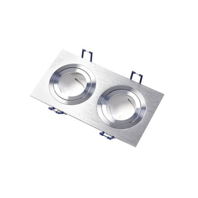 SUFITOWA OPRAWA PUNKTOWA MORENA, IP20, KWADRAT, 2 OCZKA, INOX