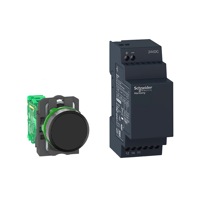 Harmony XB5 Przycisk bezprzewodowy i bezbateryjny fi22 24V DC plastikowy XB5RFB01 Schneider