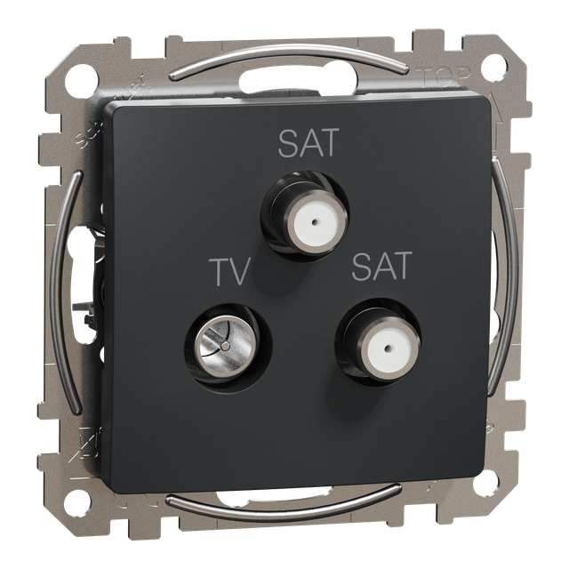 Sedna Design & Elements Gniazdo antenowe TV-SAT-SAT końcowe 4dB czarny antracyt SDD114481S Schneider
