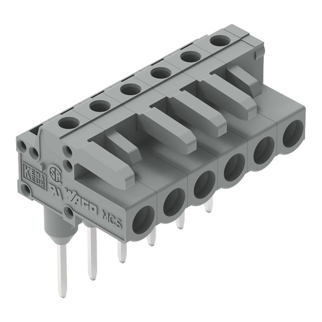 MCS-MIDI Classic gniazdo kątowe 6-bieg. szare raster 5 mm /50szt./ WAGO