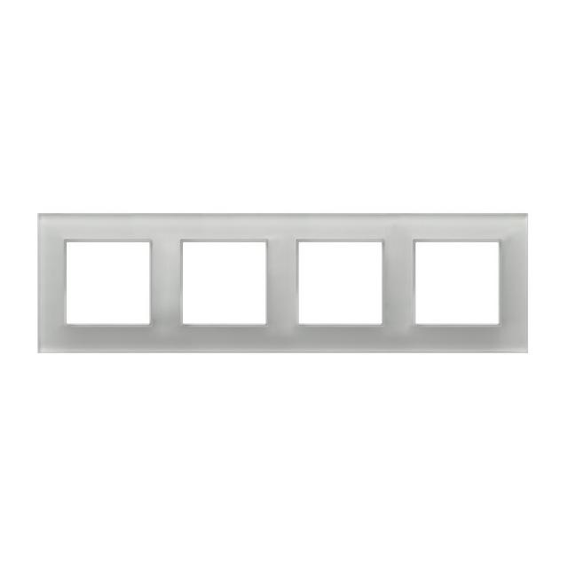 ARIA Ramka poczwórna - kolor białe szkło