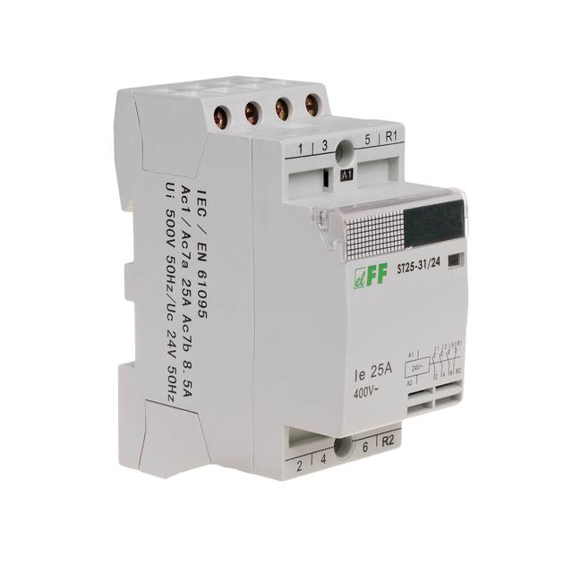 Stycznik modułowy, montaż na szynie styki 3NO+1NC, 25A