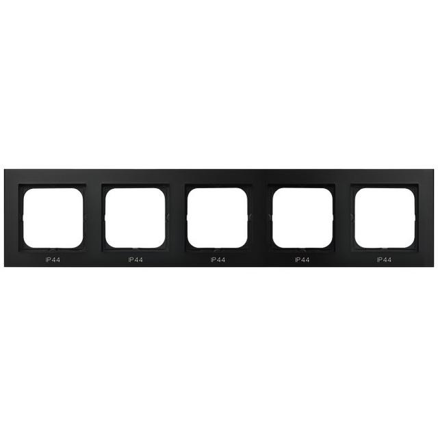 SONATA Ramka pięciokrotna do łączników IP-44 - kolor czarny metalik