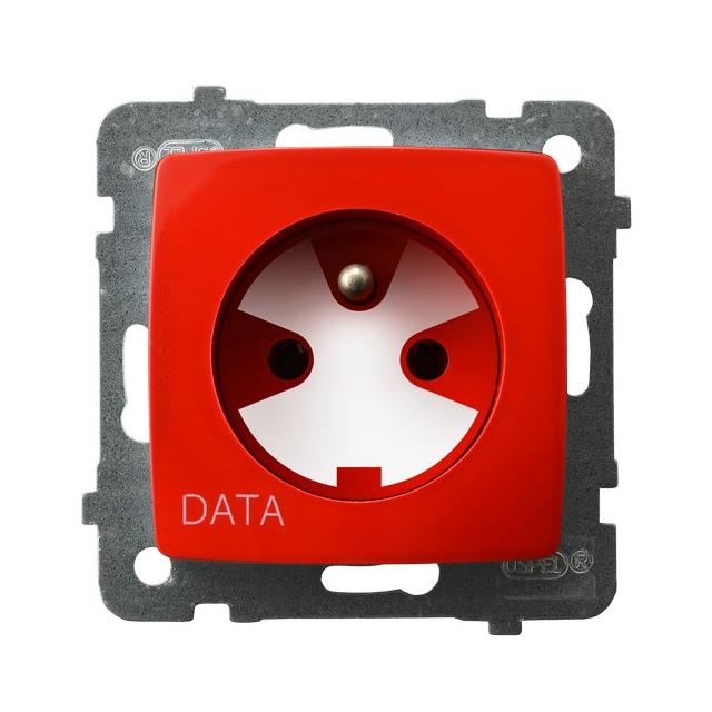 KARO Gniazdo pojedyncze z uziemieniem DATA z kluczem uprawniającym kolor czerwony GP-1SZK/m/00 OSPEL