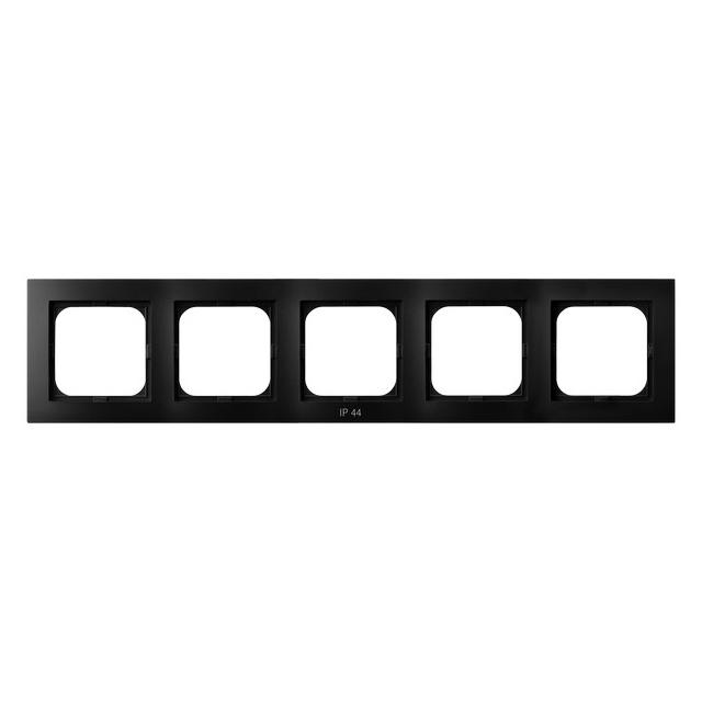AS Ramka pięciokrotna do łączników IP-44 - kolor czarny metalik