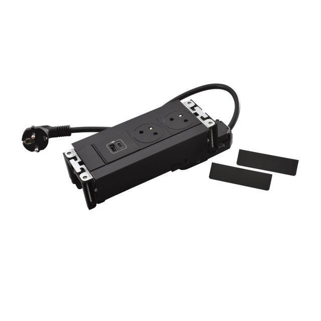 INCARA: MULTILINK - 2X2P+Z / USB A+C - 2,0 M-CZARNY, Legrand